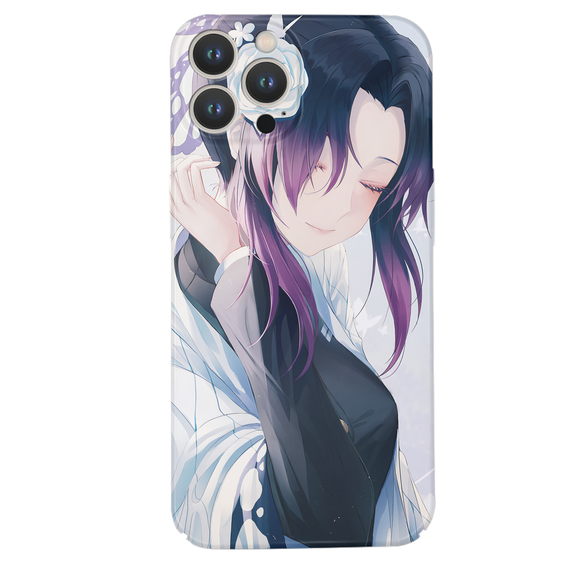 （画像用） 鬼滅の刃（きめつのやいば）蟲柱-胡蝶 しのぶ／こちょう しのぶ Kochou Shinobu 【iPhone 14シリーズ対応】ハードケース